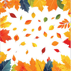 Obraz premium Autumn abstract colorful Background. Fall season and Thanksgiving theme. Editable vector templates with leaves and geometric pattern. Nature elements for poster, banner, cover, card, Sale, advertising