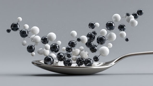 Abstract molecular structure on a spoon - Powered by Adobe