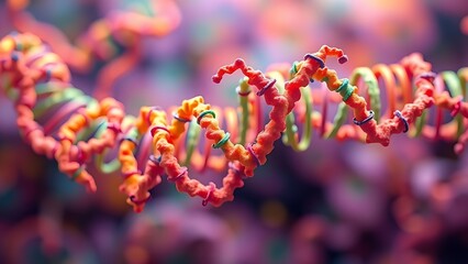 An abstract representation of metabolic pathways in vibrant colors, twisting like a double helix.
