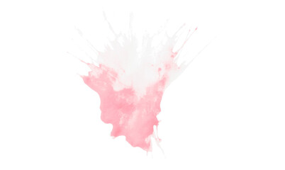 Pink splash watercolor texture, stains, watercolor drips, watercolor spread on transparent background.