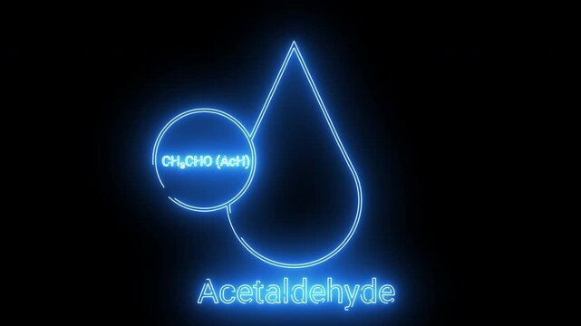 Acetaldehyde chemical liquid icon with white background