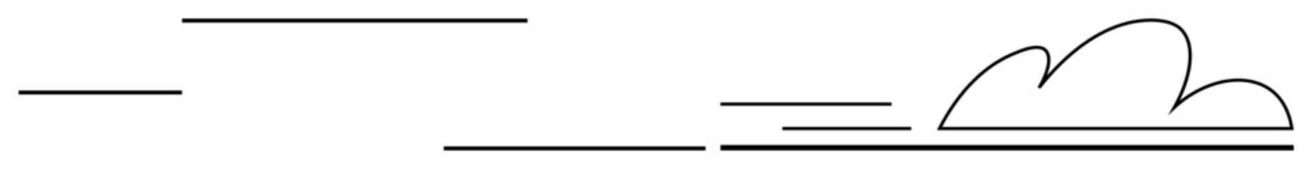 Horizontal lines and a simplified cloud form a minimalist landscape, suggesting movement, nature, and tranquility. Ideal for themes of creativity, serenity, nature, freedom, elegance minimalism