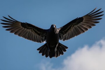 Crow in Flight - Capturing Nature's Grace