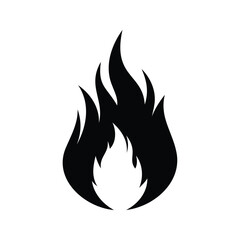 Stylized Flame Illustration, Symbol of Fire, Burning in Graphic Simple Design, minimalist flame icon silhouette vector illustration