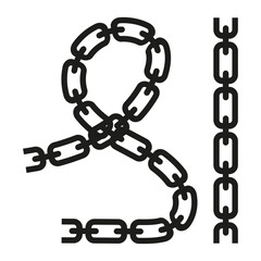 Chain link symbol. Interlocked metal elements. Strong connection Vector. Secure technology concept.