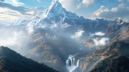 Naklejka premium Incredible mountain scenery, God's creation, landscape, view from above