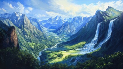 Fototapeta premium Incredible mountain scenery, God's creation, landscape, view from above