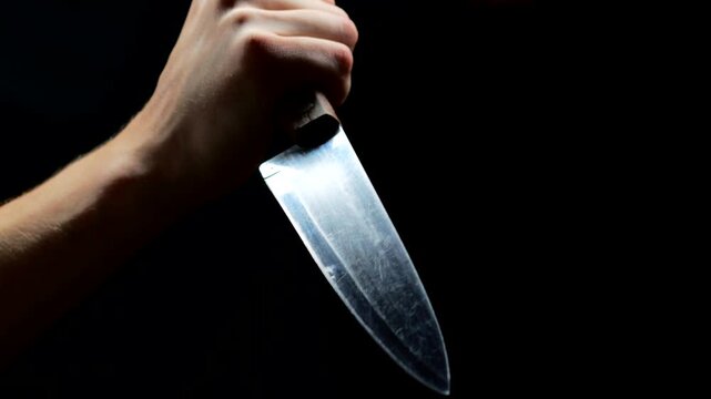 Domestic violence and bullying.
A man defends himself with a sharp table knife against a burglar in his home.
Danger to life and criminal acts.
Waving a bladed weapon and a blade