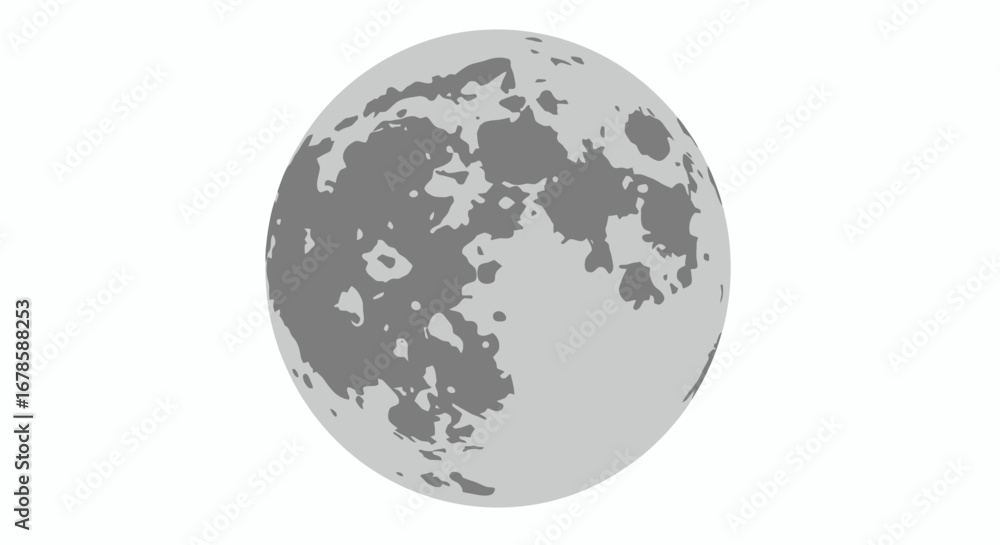 Poster high-resolution vector png image of a detailed moon, perfect for graphic design projects, presentati