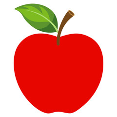 Red apple fruit illustration vector graphic design healthy eating fresh food clip art image for kids and adults