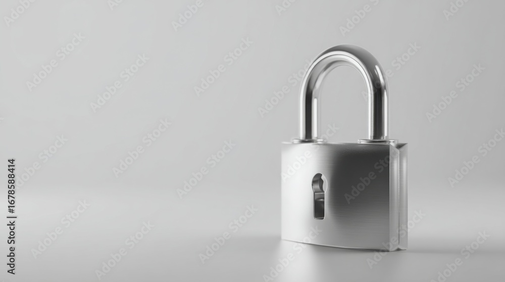 Poster secure padlock symbolizing protection and safety in digital communications and information managemen