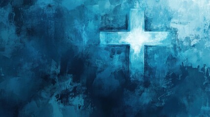 Abstract cross on serene background symbolizing spirituality