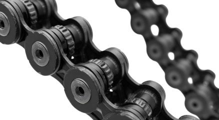 Close-up view of a bicycle chain
