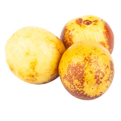 Fresh Jujube Fruit on White Backgroun
