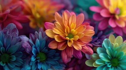 Fototapeta premium Vibrant bouquet of colorful flowers (1)