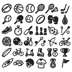 Sports and Games Vector Icon Set