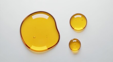 yellow oil serum droplet in a clear background