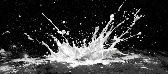Abstract monochrome splash art