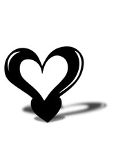 Solid black heart shadow and shape    - 1