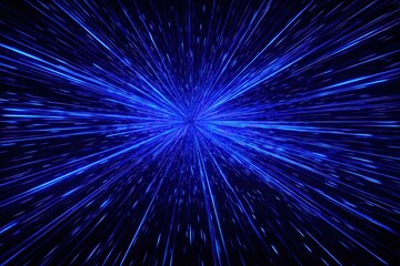 Blue radial speed lines on dark background
