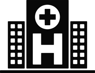 Fototapeta premium Medical building with cross symbol hospital healthcare