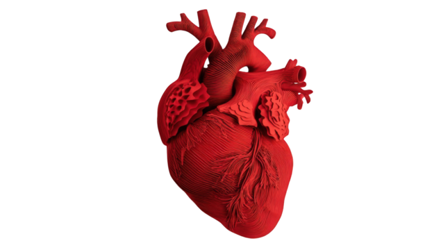 Red anatomical heart graphic