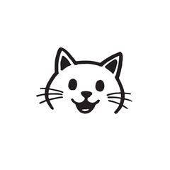 Cat Doodle Black and White Illustration Vector Image Cute Kitten Sketch Line Art Drawing Silhouette