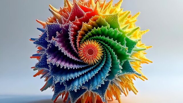 make ampere bedaze sight of ampere fractal construction shape aside rainbow-core speck ventilation lento indium 3D space, where stratum of dazzling shape faithful and unfold, do ampere calm