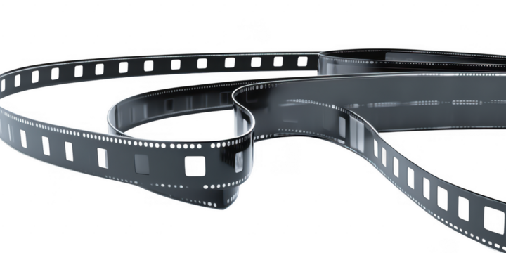 Film strip detailed image on transparent png background