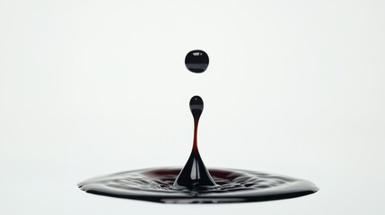 Liquid droplet creating ripple effect on white surface