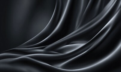 Obraz premium Dark drapes of smooth, flowing fabric