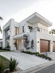 Large white house with a garage and a driveway
