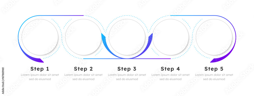 Poster business management infographic template. corporate structure, workflow. data visualization with 5 s