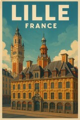 Stylized Poster Lille France Showing