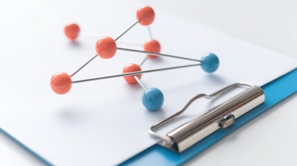 Fototapeta premium A collection of colorful pins spread across a piece of paper emphasizing organization and creative design elements