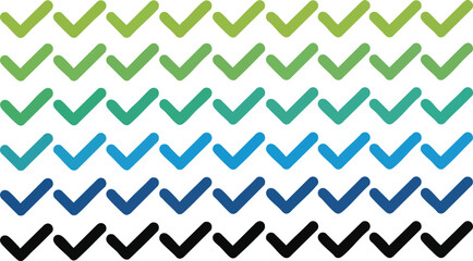 Success achieved across multiple options, green checkmarks signal approval and progress