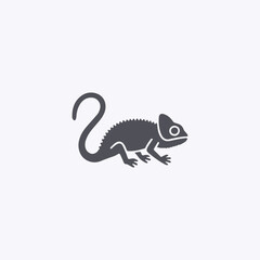 Fototapeta premium Chameleon leaf logo vector icon illustration