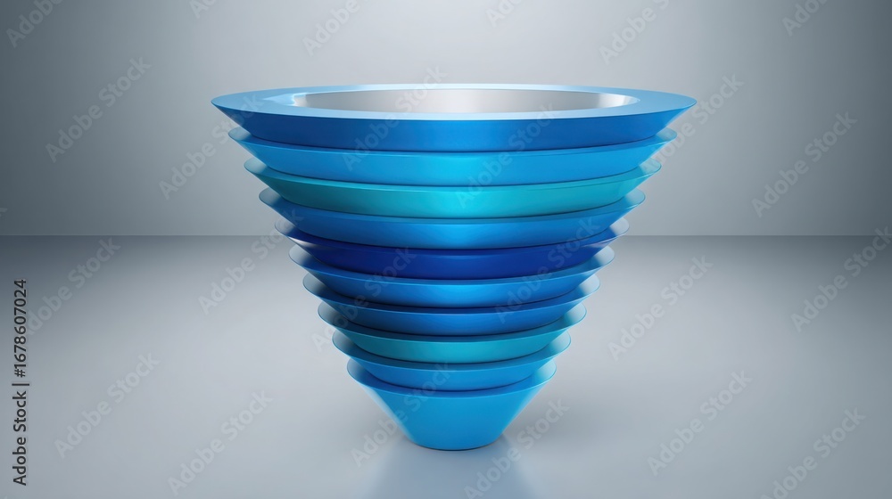 Aufkleber a striking blue funnel representing control and influence in a visual concept for data management an