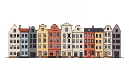 Fototapeta premium European building row illustration