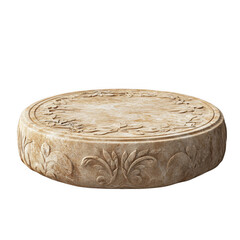 Ornate stone pedestal round top floral carvings display stand