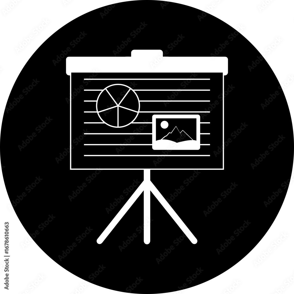 Poster professional business presentation with charts and graphs displayed on a modern whiteboard, ideal fo