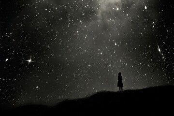 Star sky silhouette astronomy outdoors.