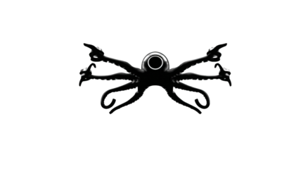 Stylized black octopus graphic