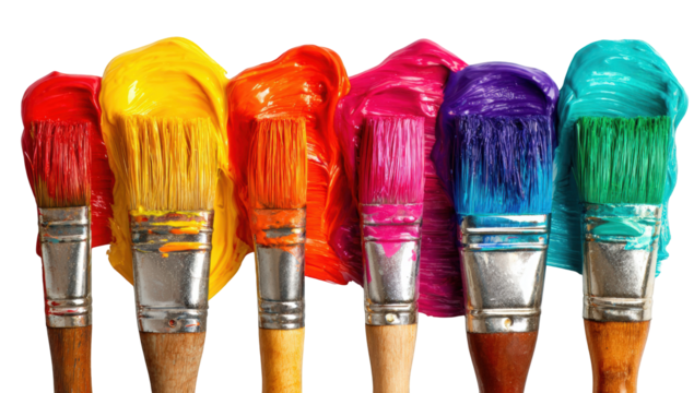 Colorful paintbrushes - Powered by Adobe