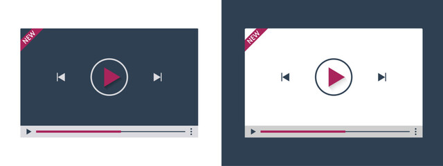 Video Player Interface Modern Media Play Button UI Design Template