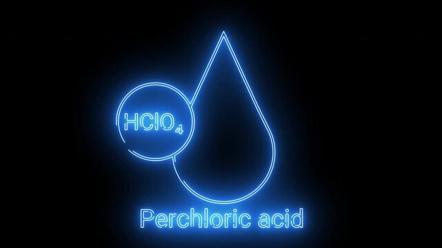 Perchloric acid chemical liquid icon with white background