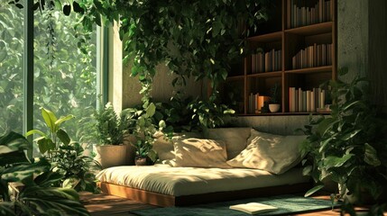 Indoor room with greenery and plants