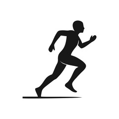 Obraz premium Running Person Silhouette Icon Illustrating Speed and Fitness