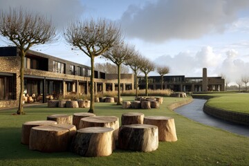 Modern resort with natural elements