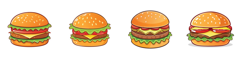 Hamburger vector icon collection with clean lines and modern minimal style.